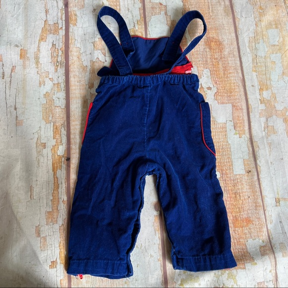 vtg Kids convertible overall / pants corduroy navy cherries 🍒 size 12M - Picture 3 of 7